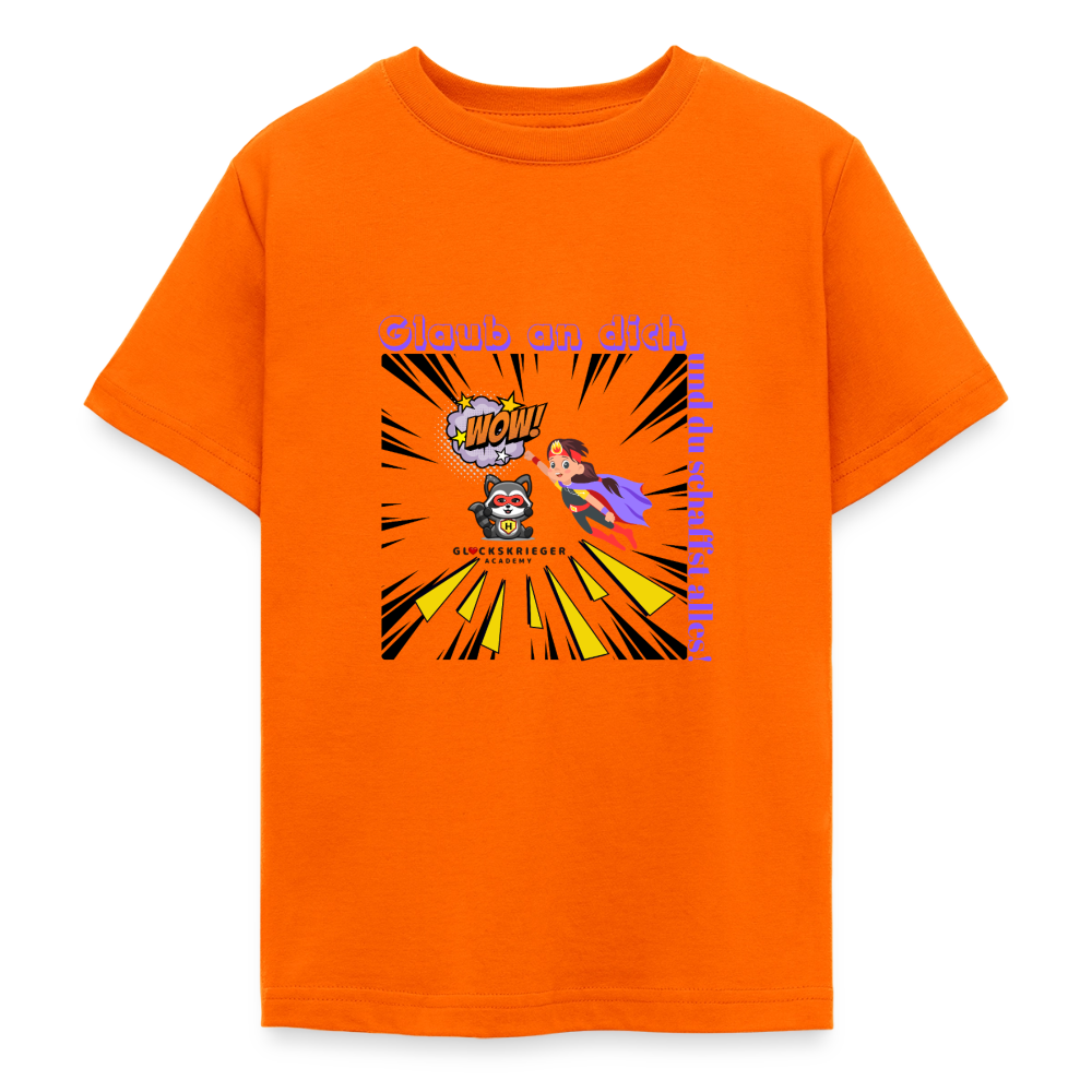 Glückskrieger T-Shirt für Teens– Glaub an dich - orange