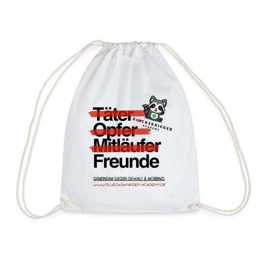 Glückskrieger Turnbeutel – Stärke für unterwegs - white