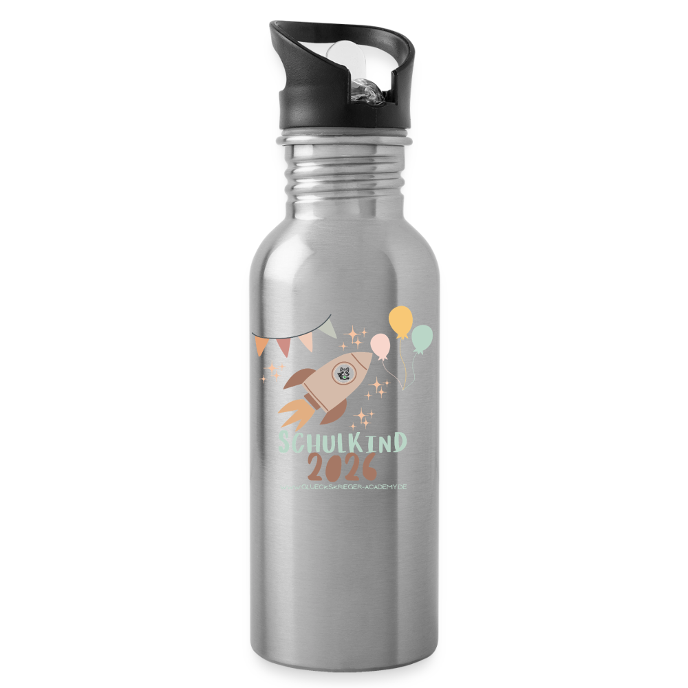 Glückskrieger Trinkflasche – Stark durch den Tag - silver
