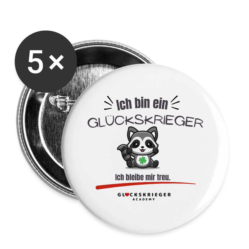Glückskrieger Button – Mut zum Mitnehmen - white
