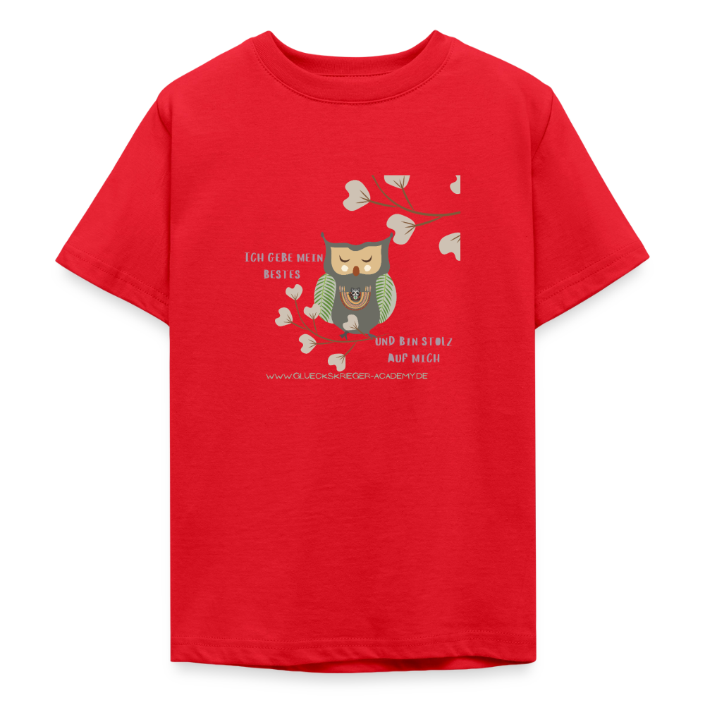 Glückskrieger T-Shirt für Teens – Ich gebe mein Bestes - red
