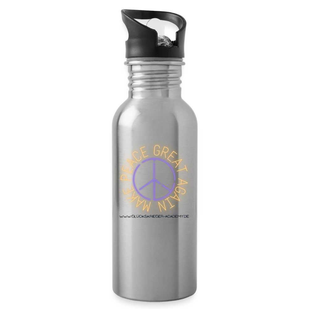 Glückskrieger Trinkflasche – Stark durch den Tag - silver