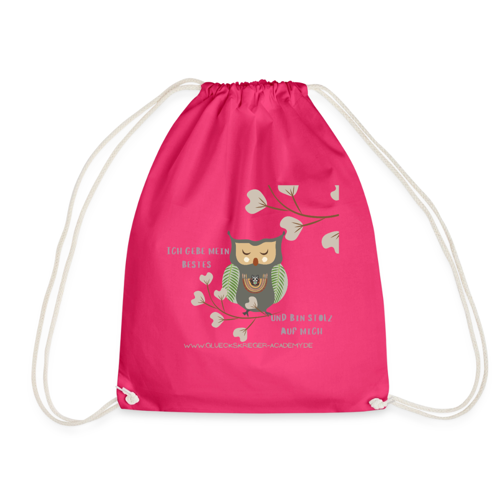 Glückskrieger Turnbeutel – Stärke für unterwegs - fuchsia