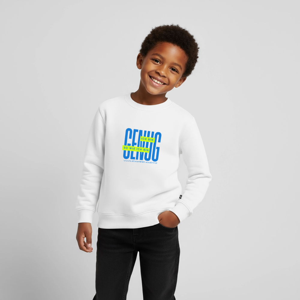 Glückskrieger Kinder Pullover – Genug - white