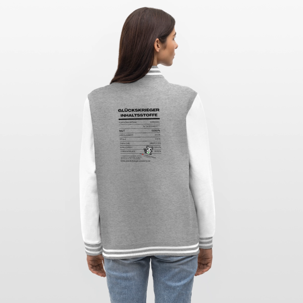 College Jacke – Inhaltsstoffe - heather grey/white