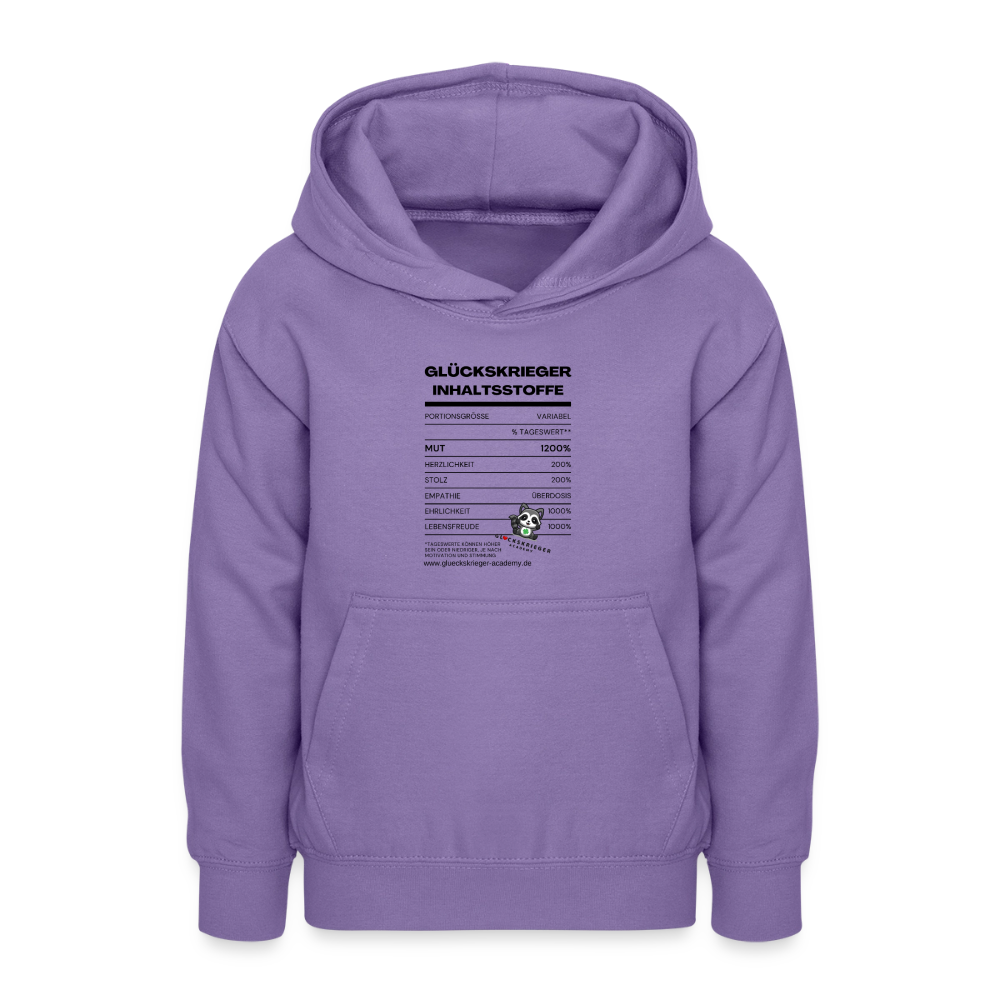 Glückskrieger Hoodie  für Teens– Inhaltsstoffe - lavender