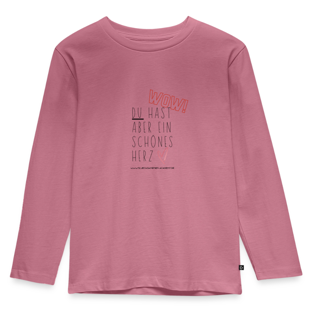 Langarmshirt für kleine Glückskrieger-Herz - mauve
