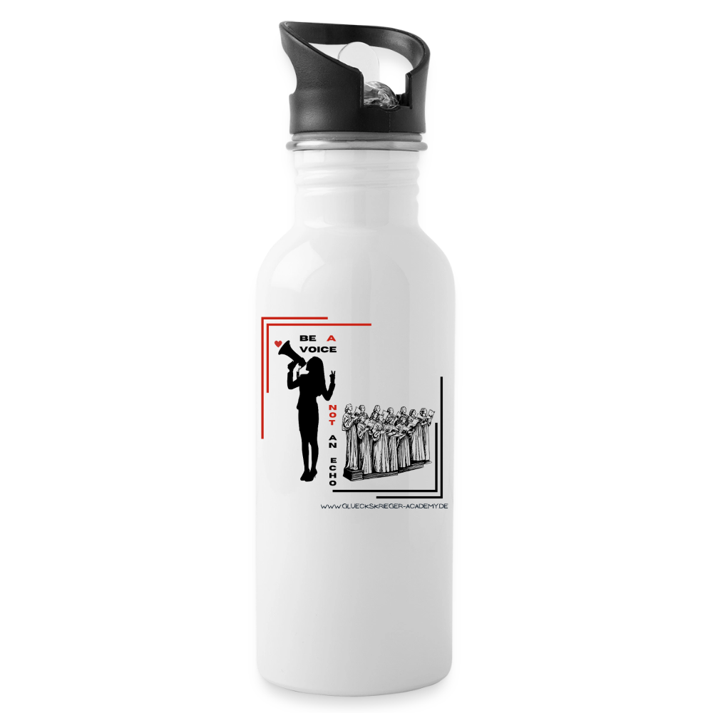 Glückskrieger Trinkflasche – Be a voice - white