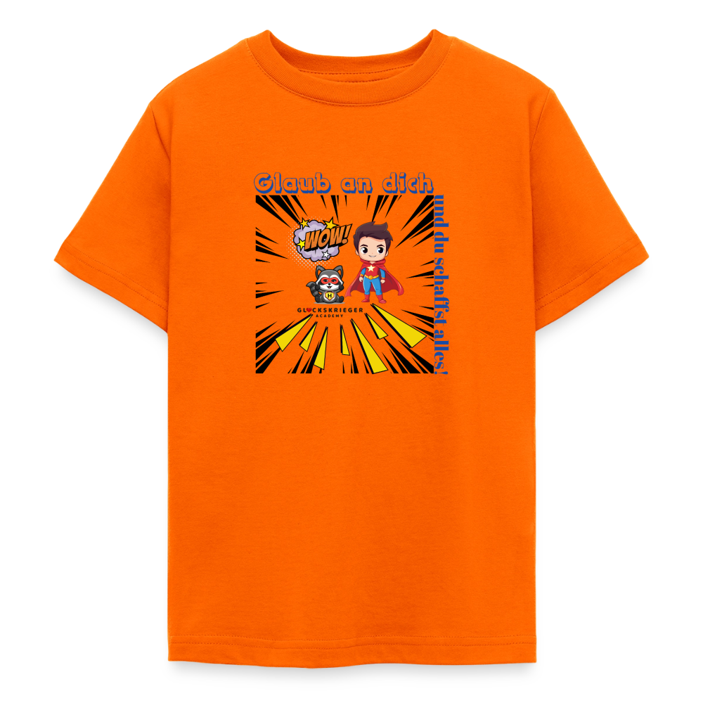 Glückskrieger T-Shirt für Teens– Glaub an dich - orange