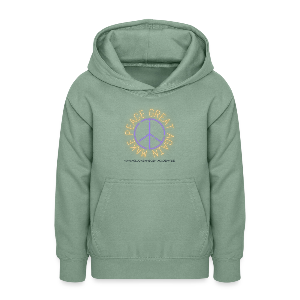 Glückskrieger Hoodie für Teens– Peace - steel green
