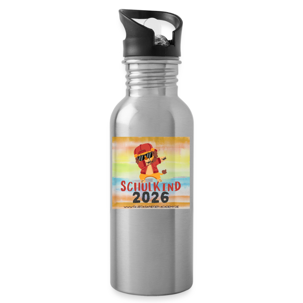 Glückskrieger Trinkflasche – Stark durch den Tag - silver