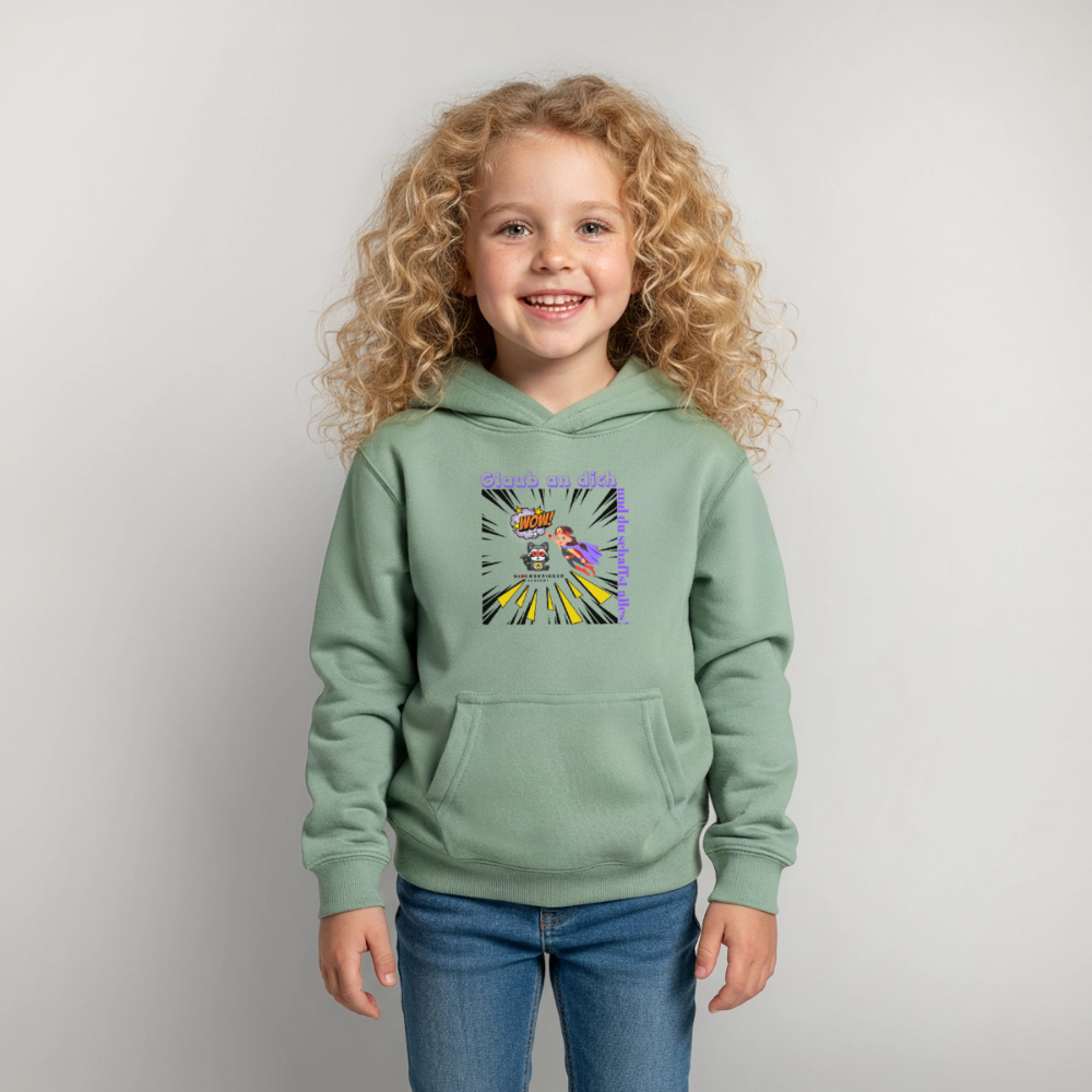Glückskrieger Hoodie – Stark & Mutig - steel green