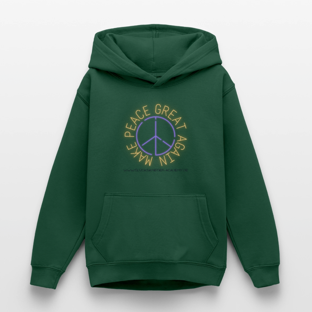Glückskrieger Hoodie für Teens– Peace - bottle green
