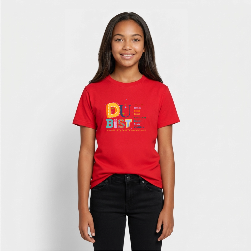 Glückskrieger T-Shirt für Teens– Du bist einzigartig & stark - red