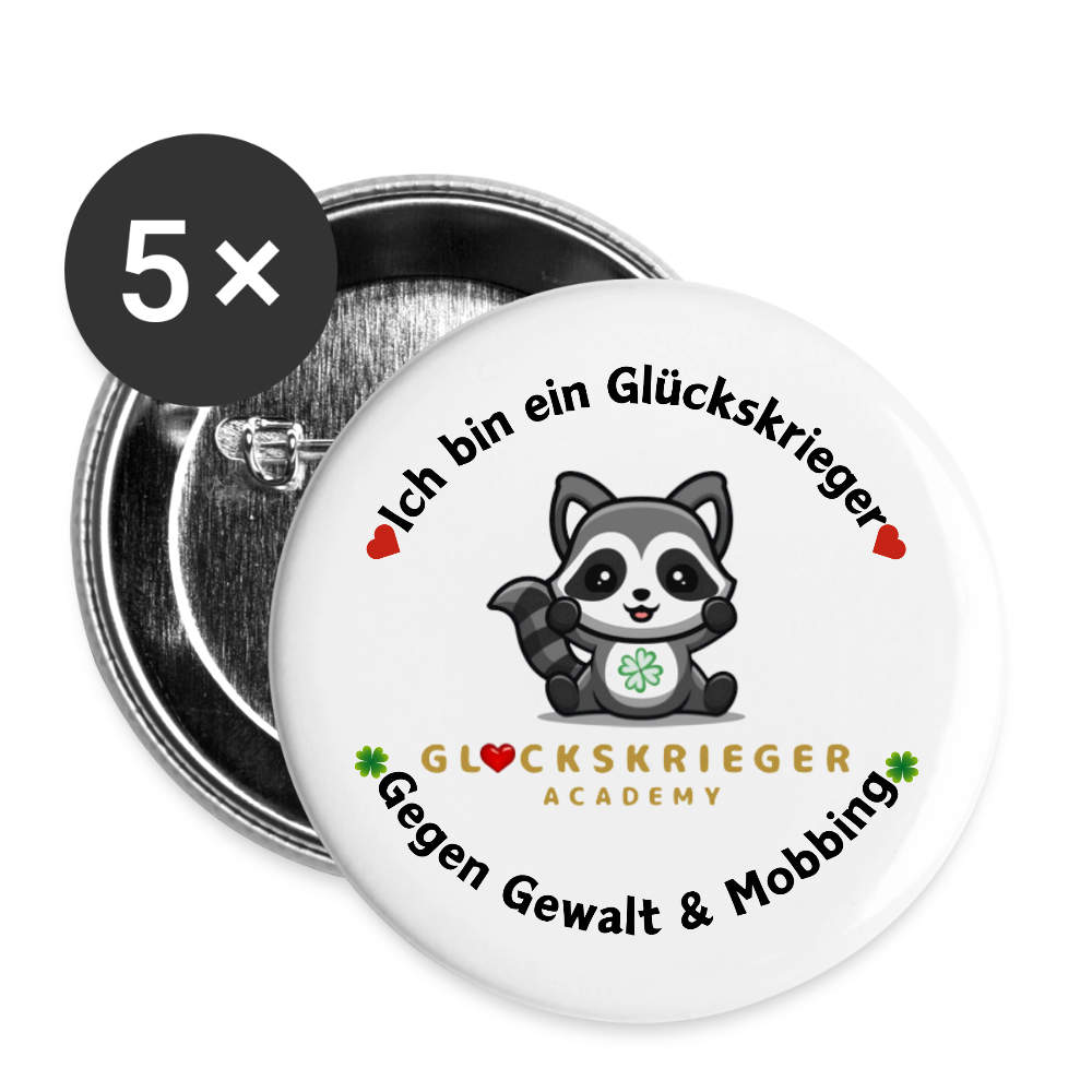 Glückskrieger Button – Mut zum Mitnehmen - white