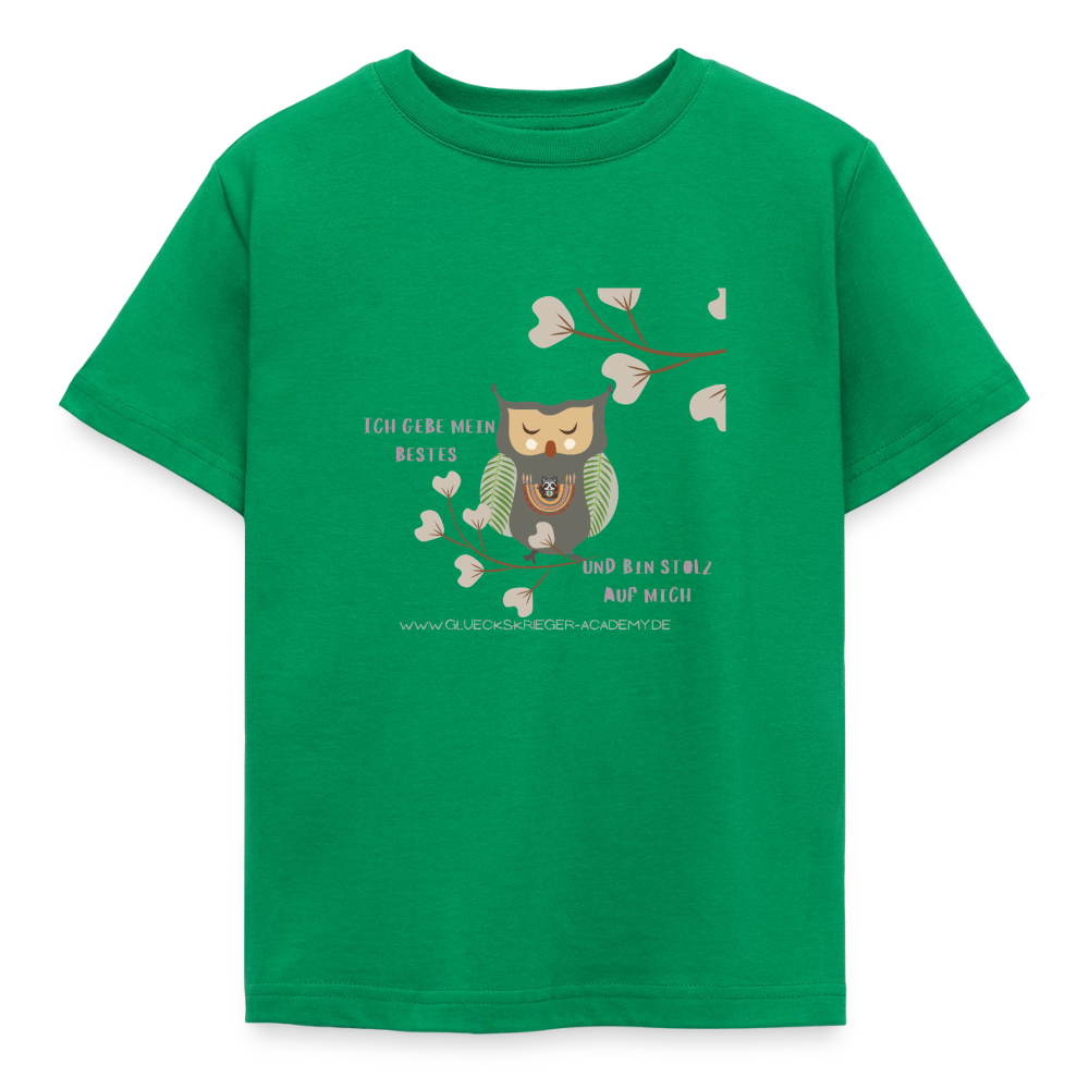 Glückskrieger Kinder T-Shirt – Ich gebe mein Bestes - kelly green