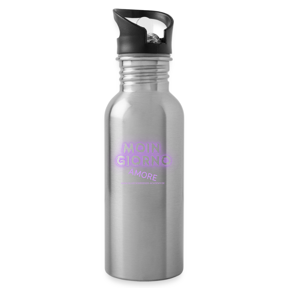 Glückskrieger Trinkflasche – Moin - silver
