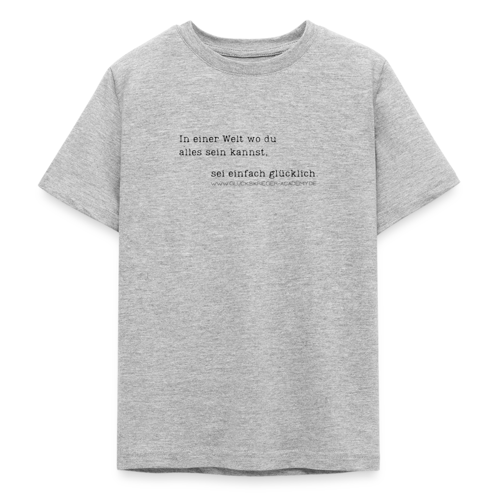 T-Shirt für Teens- Glücklich - heather grey