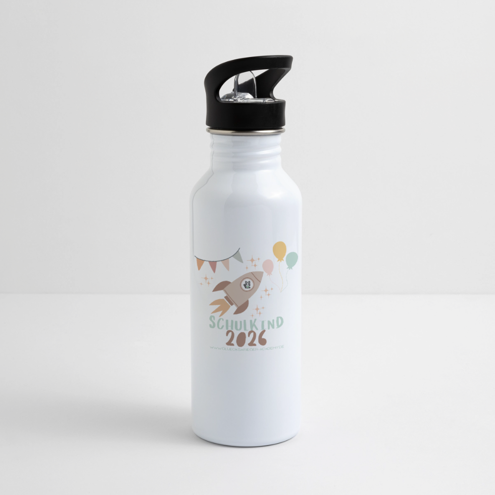 Glückskrieger Trinkflasche – Stark durch den Tag - white