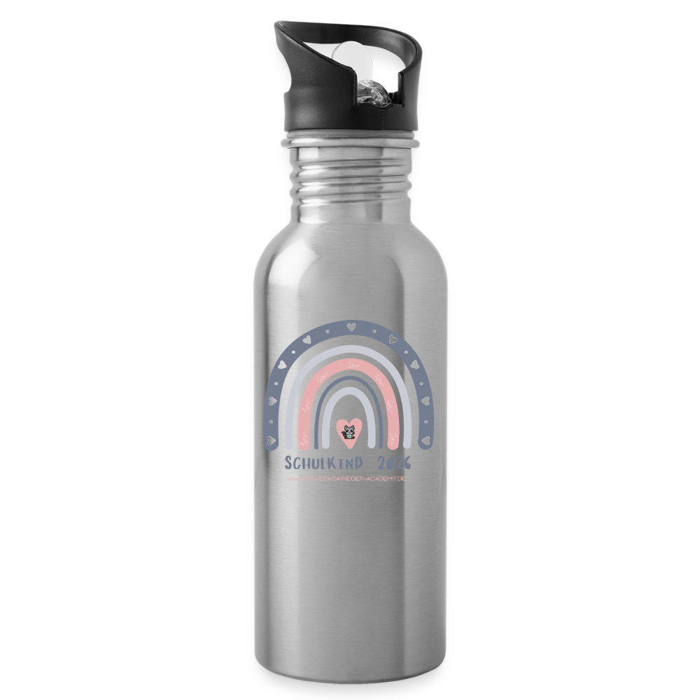 Glückskrieger Trinkflasche – Stark durch den Tag - silver