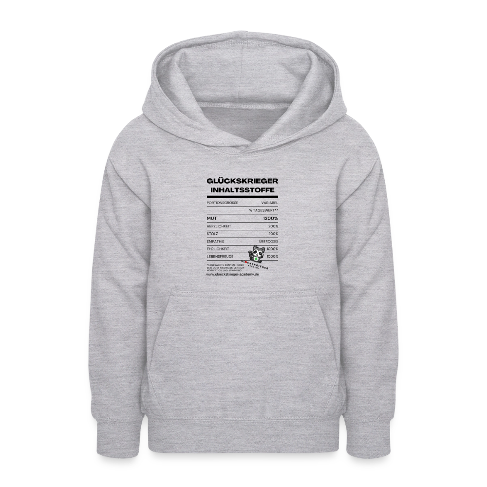 Glückskrieger Hoodie  für Teens– Inhaltsstoffe - light heather grey