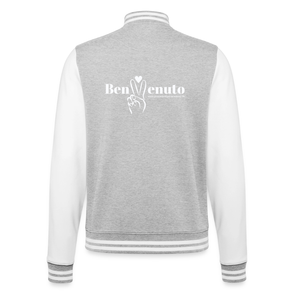 College Jacke – Benvenuto - heather grey/white