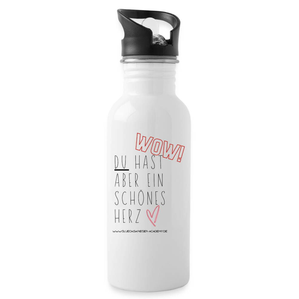 Glückskrieger Trinkflasche – Herz - white