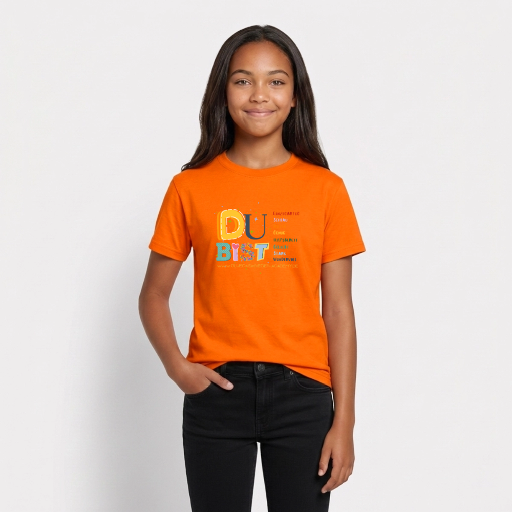 Glückskrieger T-Shirt für Teens– Du bist einzigartig & stark - orange