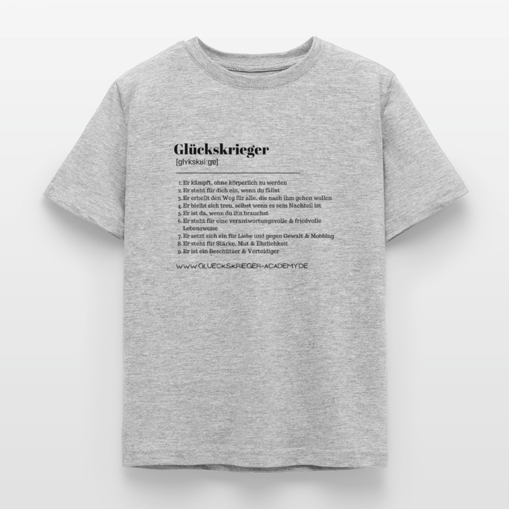 Kinder Shirt - Definition Glückskrieger - heather grey