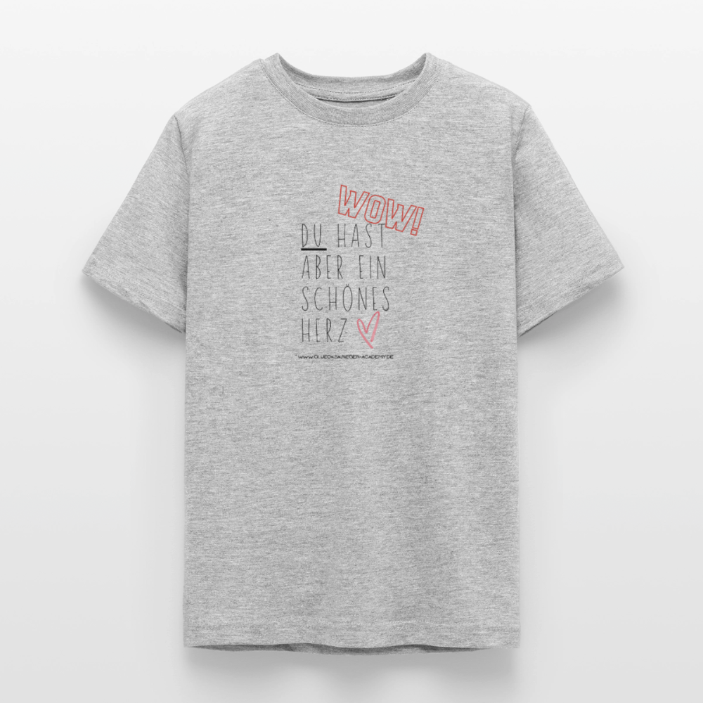 T-Shirt für Teens- Herz - heather grey