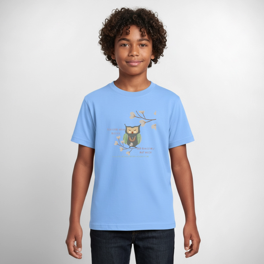 Glückskrieger T-Shirt für Teens – Ich gebe mein Bestes - sky blue