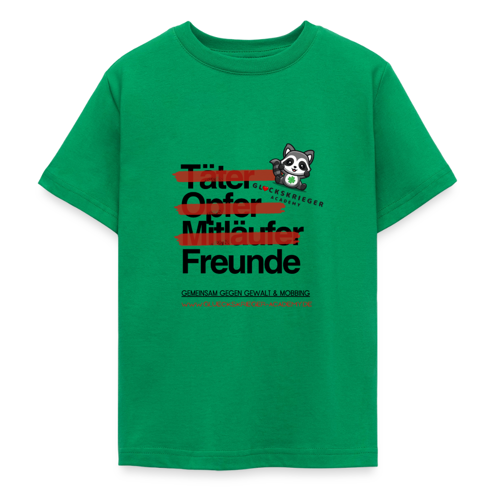 Glückskrieger T-Shirt für Teens– Freunde statt Täter & Opfer - kelly green