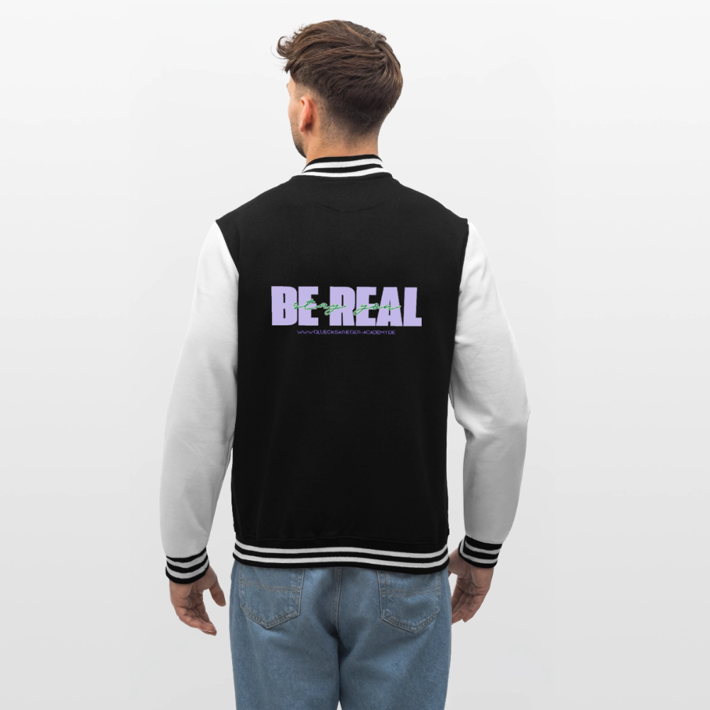 College Jacke –BE REAL - black/white