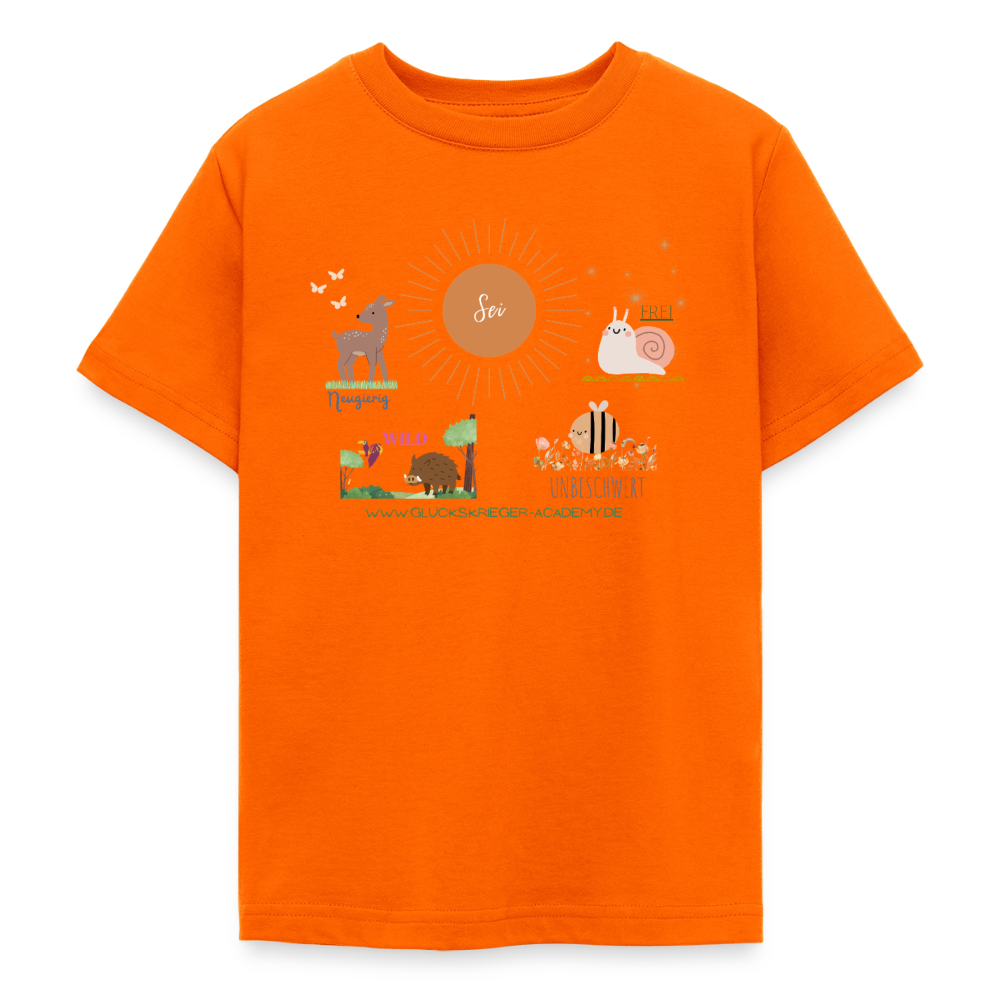 Glückskrieger T-Shirt für Teens – Sei mutig, frei & unbeschwert - orange