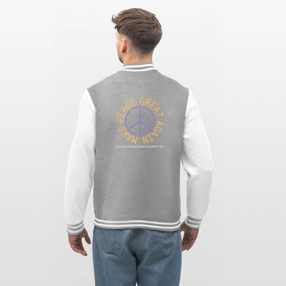 College Jacke – Team Glückskrieger - heather grey/white