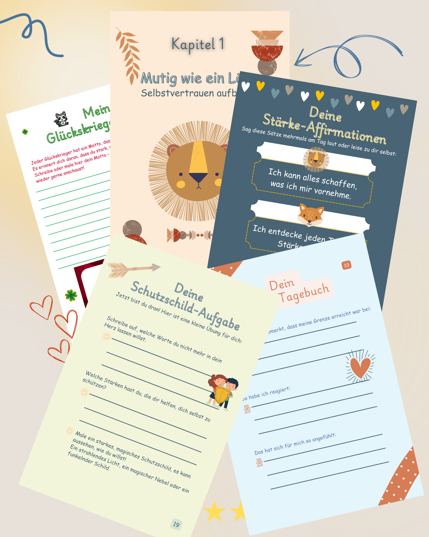 Stark wie ein Glückskrieger – Kinder-Workbook mit 12 Kapiteln für Mut, Resilienz & Selbstvertrauen